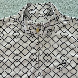 Golf Sleeveless Greg Norman 1/4 zip mock neck top dolphin logo